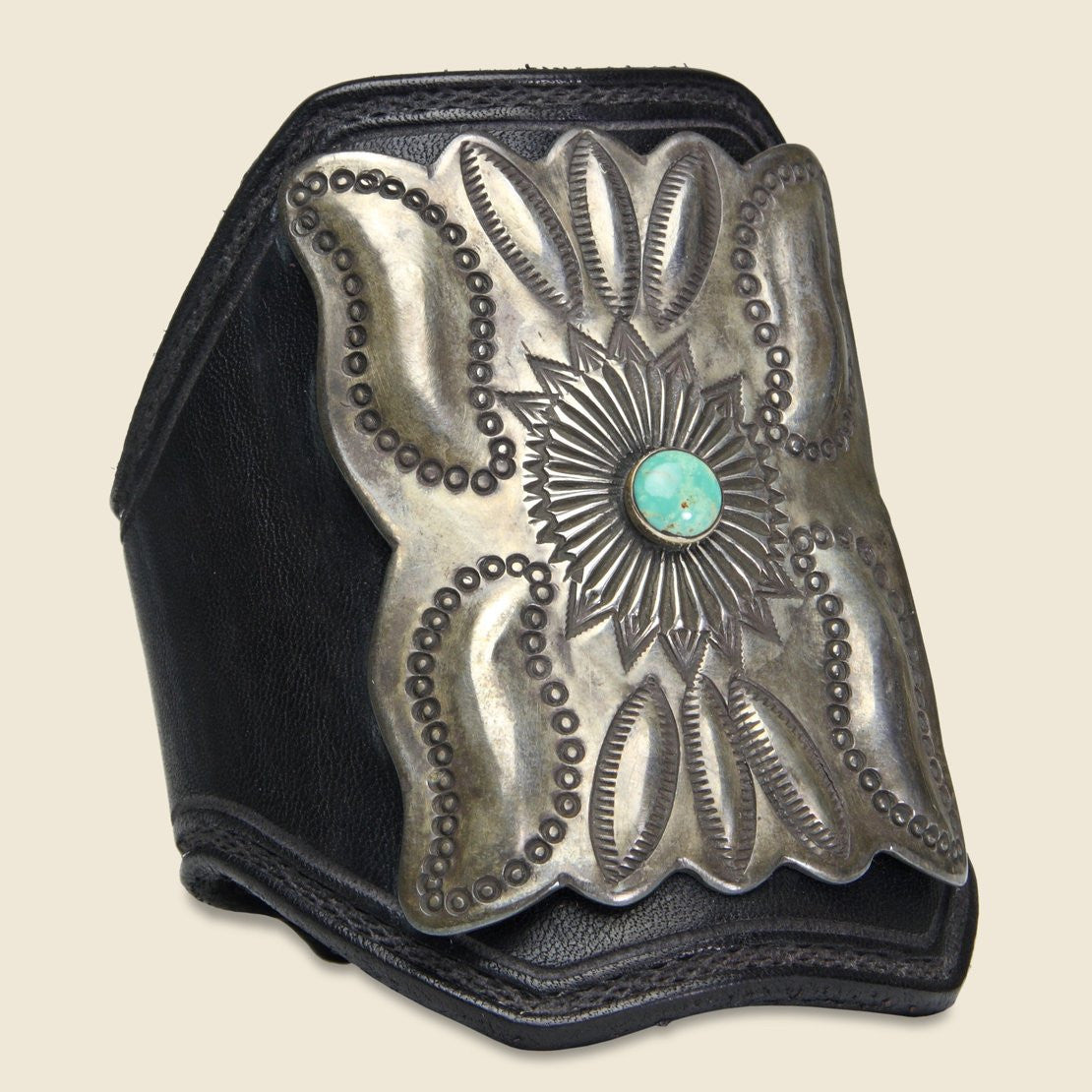 Leaf & Small Flower Motif Ketoh - Leather/Sterling/Turquoise - Smith Bros. Trading Co. - STAG Provisions - One & Done - Accessories & Jewelry