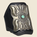 Leaf & Small Flower Motif Ketoh - Leather/Sterling/Turquoise - Smith Bros. Trading Co. - STAG Provisions - One & Done - Accessories & Jewelry