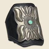 Leaf & Small Flower Motif Ketoh - Leather/Sterling/Turquoise - Smith Bros. Trading Co. - STAG Provisions - One & Done - Accessories & Jewelry