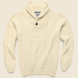 Milton Shawl Fisherman Pullover - Cream - Schott - STAG Provisions - Tops - Sweater
