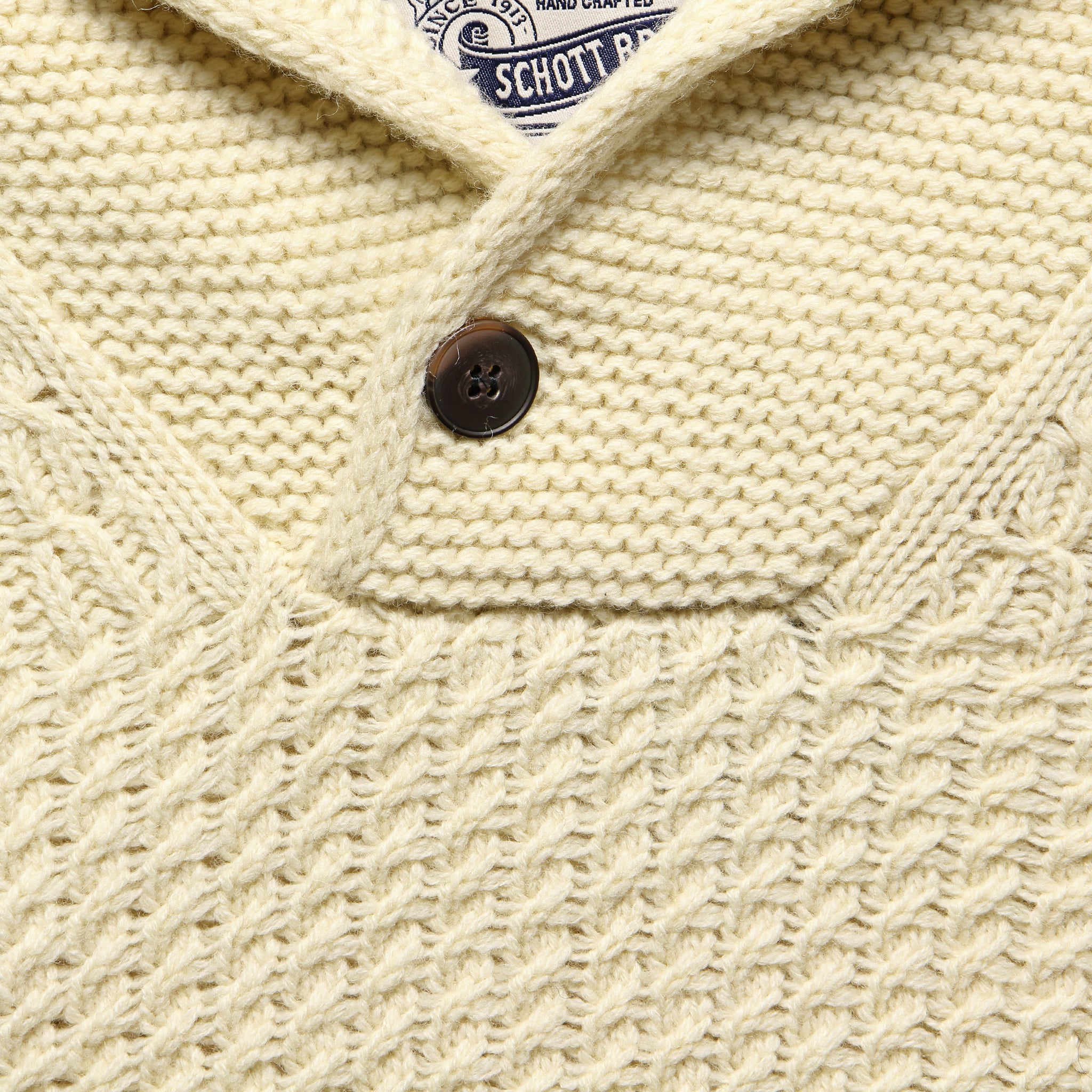 Milton Shawl Fisherman Pullover - Cream - Schott - STAG Provisions - Tops - Sweater