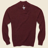 V-Neck Waffle Sweater - Burgundy - Schott - STAG Provisions - Tops - Sweater