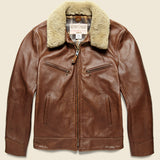 Waxy Antique Cowhide Moto Jacket - Luggage - Schott - STAG Provisions - Outerwear - Coat / Jacket