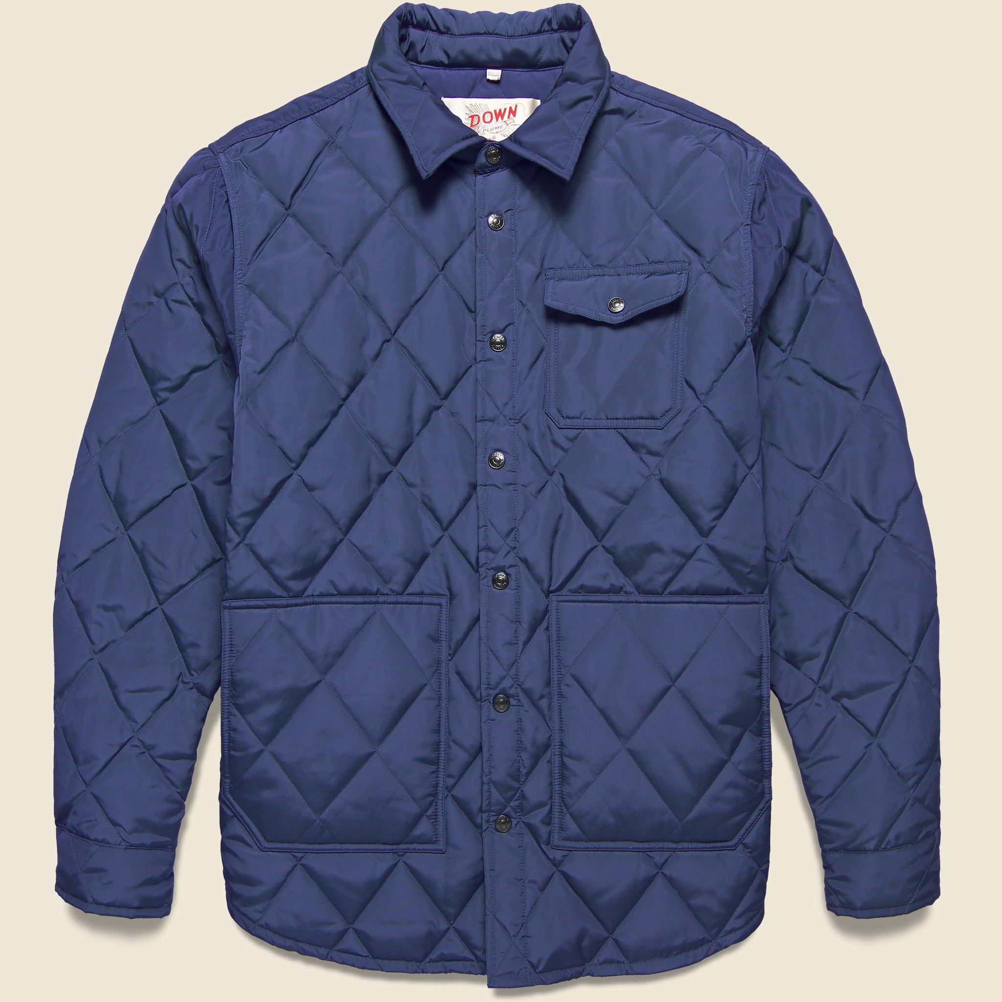 Down Filled Quilted Shirt Jacket - Navy - Schott - STAG Provisions - Outerwear - Shirt Jacket