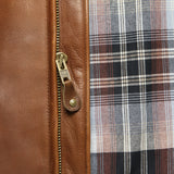 Pebbled Cowhide Leather Café Racer Jacket - Brown - Schott - STAG Provisions - Outerwear - Coat / Jacket