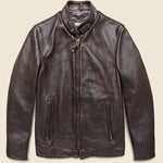 Cowhide Leather Caf√© Racer Jacket - Dark Brown - Schott - STAG Provisions - Outerwear - Coat / Jacket