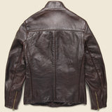 Cowhide Leather Caf√© Racer Jacket - Dark Brown - Schott - STAG Provisions - Outerwear - Coat / Jacket