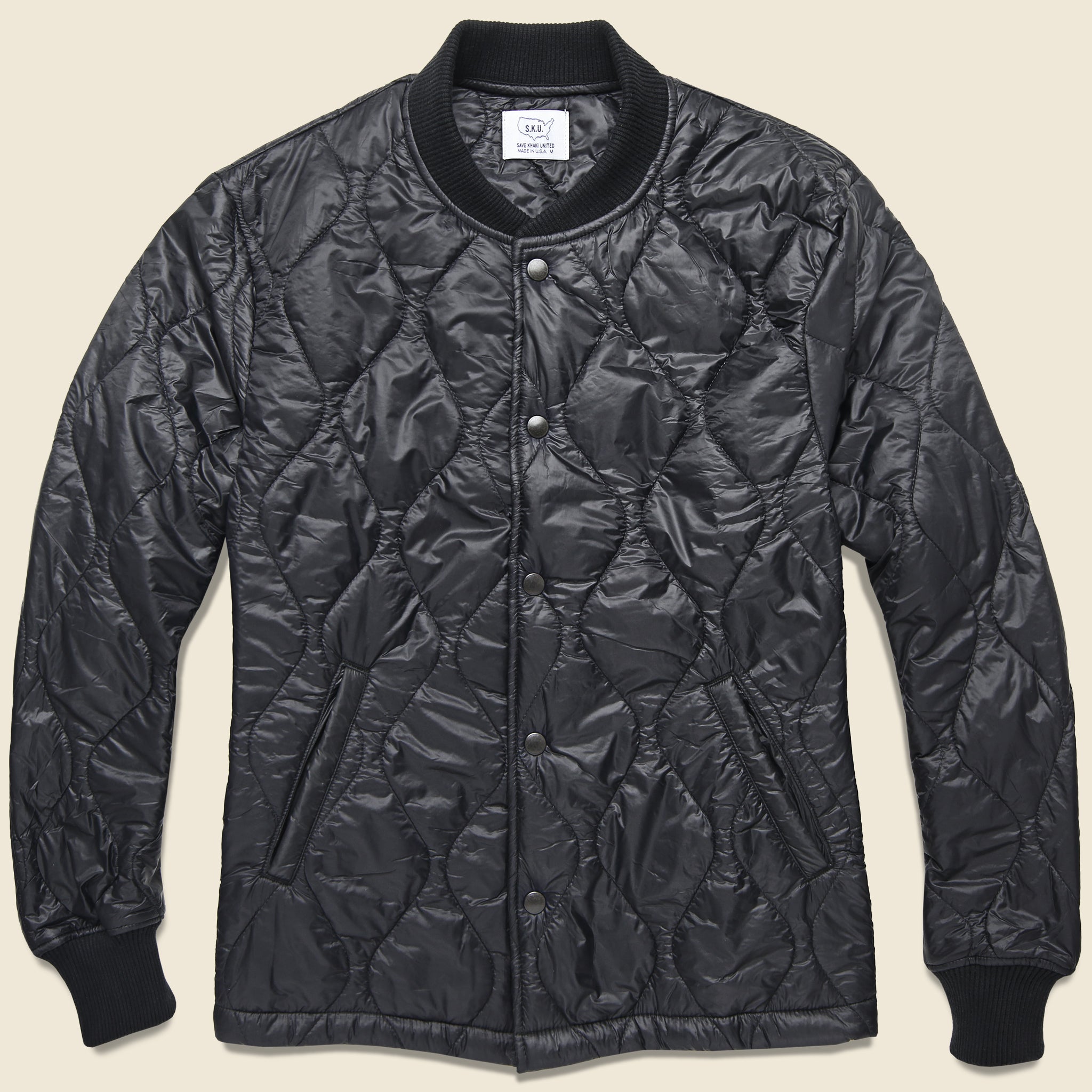 Quilted Nylon Bomber - Black - Save Khaki - STAG Provisions - Outerwear - Coat / Jacket