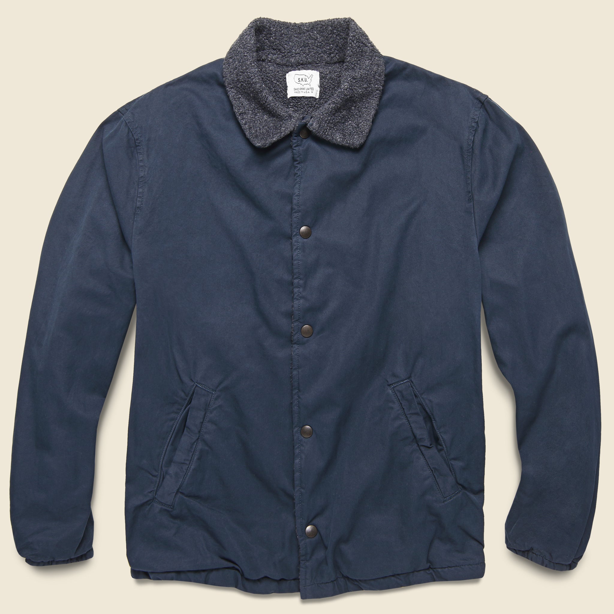 Berber Lined Warm Up Jacket - Navy - Save Khaki - STAG Provisions - Outerwear - Coat / Jacket