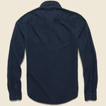 Oatmeal Flannel Workshirt - Navy - Save Khaki - STAG Provisions - Tops - L/S Woven - Solid
