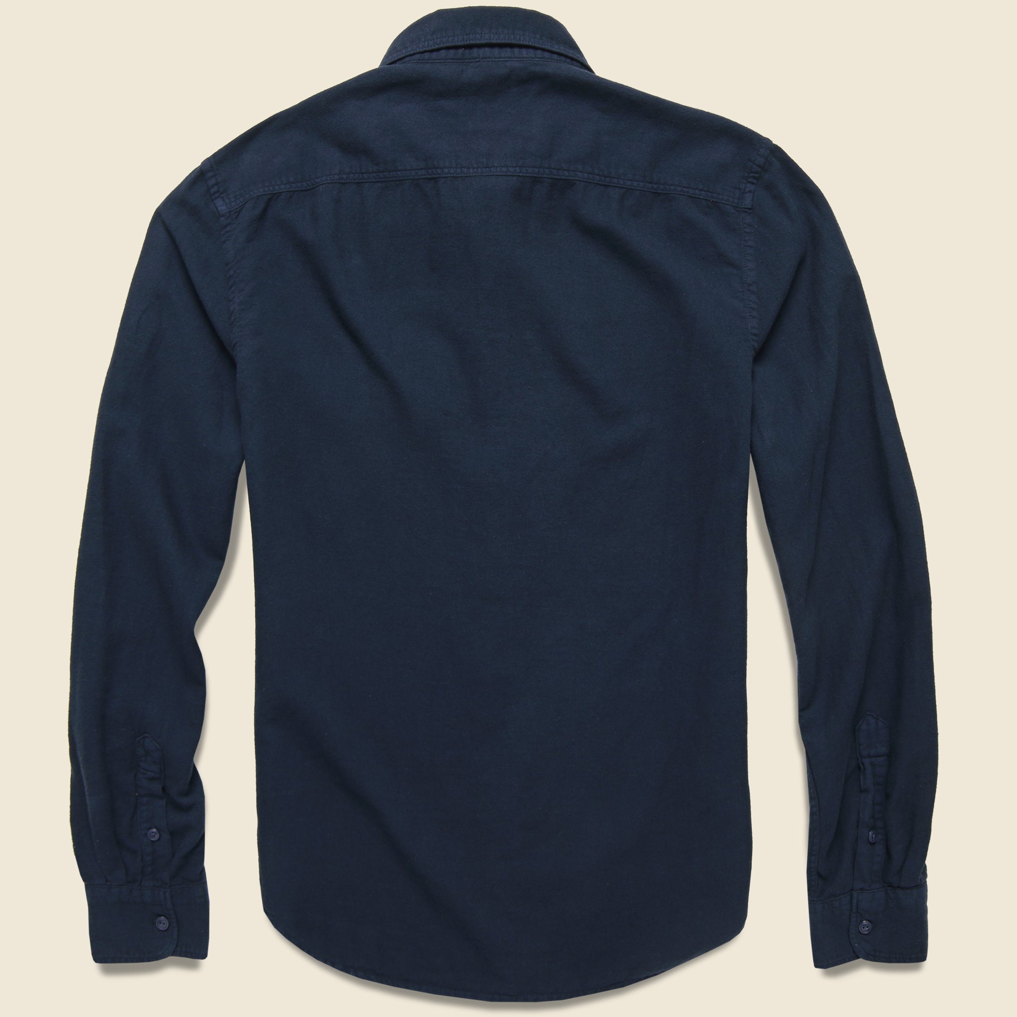 Oatmeal Flannel Workshirt - Navy - Save Khaki - STAG Provisions - Tops - L/S Woven - Solid