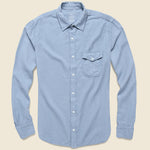 Oatmeal Flannel Workshirt - Storm - Save Khaki - STAG Provisions - Tops - L/S Woven - Solid