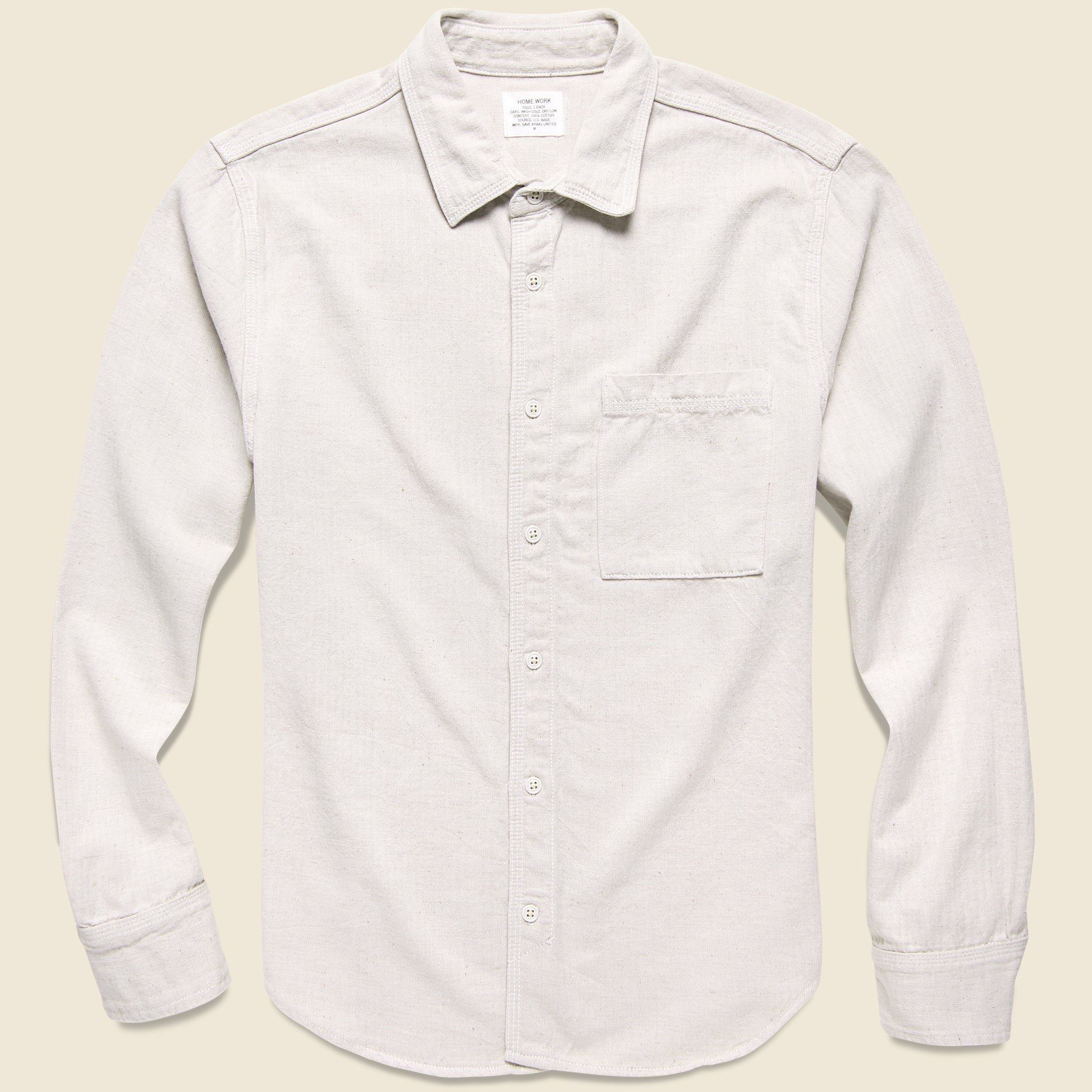 Herringbone Overshirt - White - Save Khaki - STAG Provisions - Tops - L/S Woven - Solid