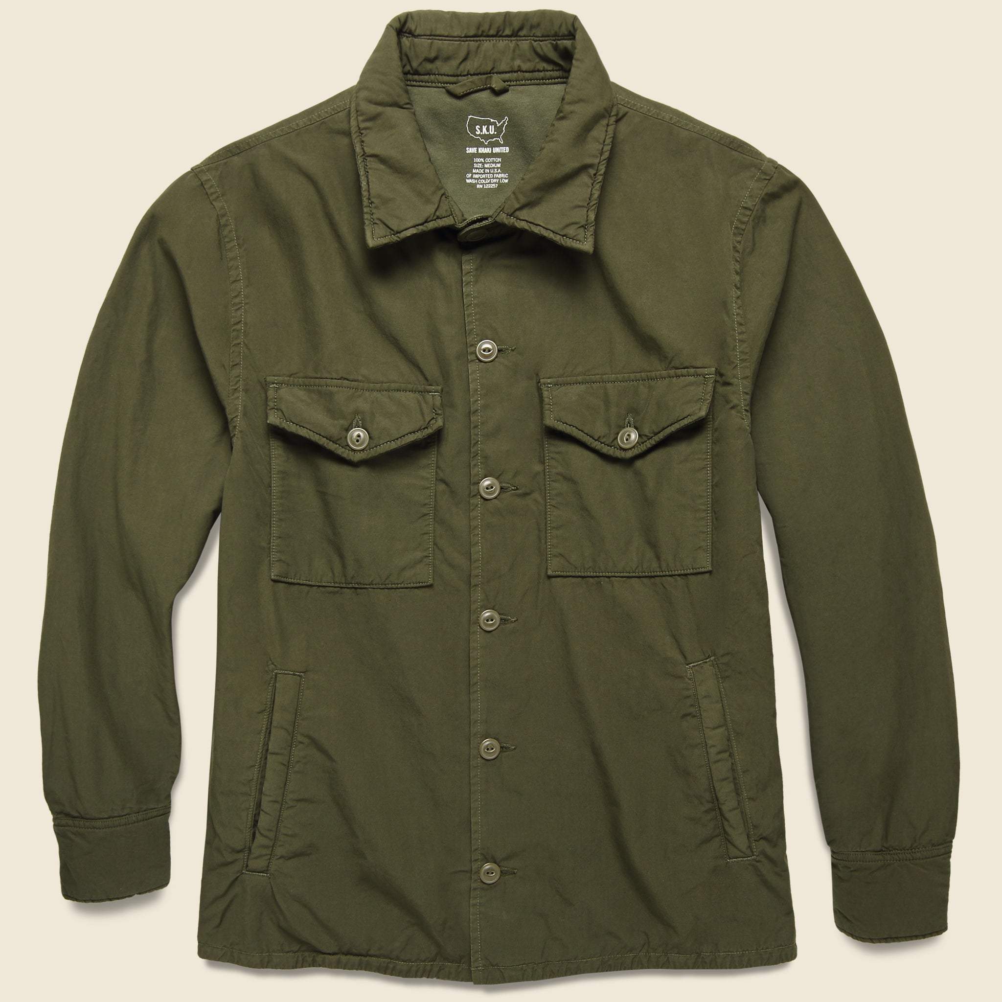 Fleece Lined Shirt Jacket - Olive - Save Khaki - STAG Provisions - Outerwear - Shirt Jacket