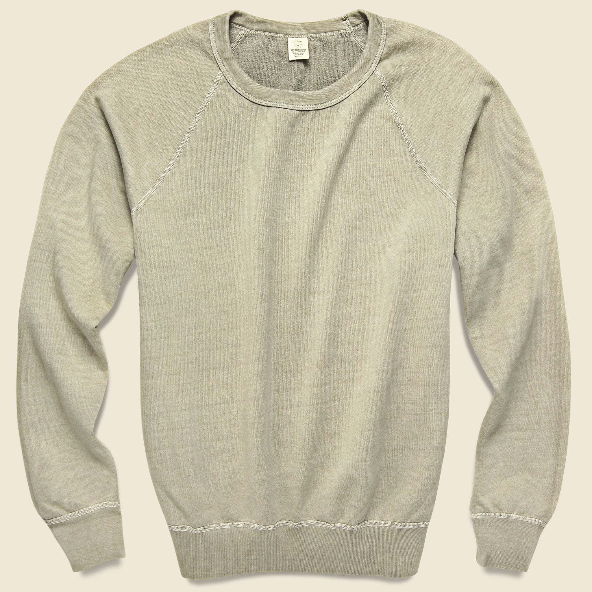 Pigment Dye Supima Fleece Sweatshirt - Dusk Khaki - Save Khaki - STAG Provisions - Tops - Fleece / Sweatshirt