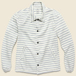 Marine Stripe Twill Warm Up Jacket - Stone - Save Khaki - STAG Provisions - Outerwear - Coat / Jacket
