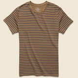 Striped Cotton Hemp Crew Tee - Squash - Save Khaki - STAG Provisions - Tops - S/S Tee