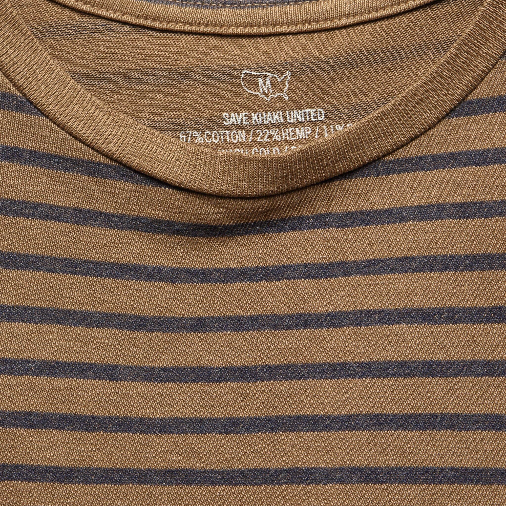 Striped Cotton Hemp Crew Tee - Squash - Save Khaki - STAG Provisions - Tops - S/S Tee