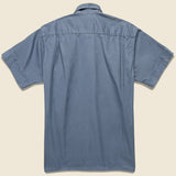 Light Twill Camp Shirt - Blue - Save Khaki - STAG Provisions - Tops - S/S Woven - Solid