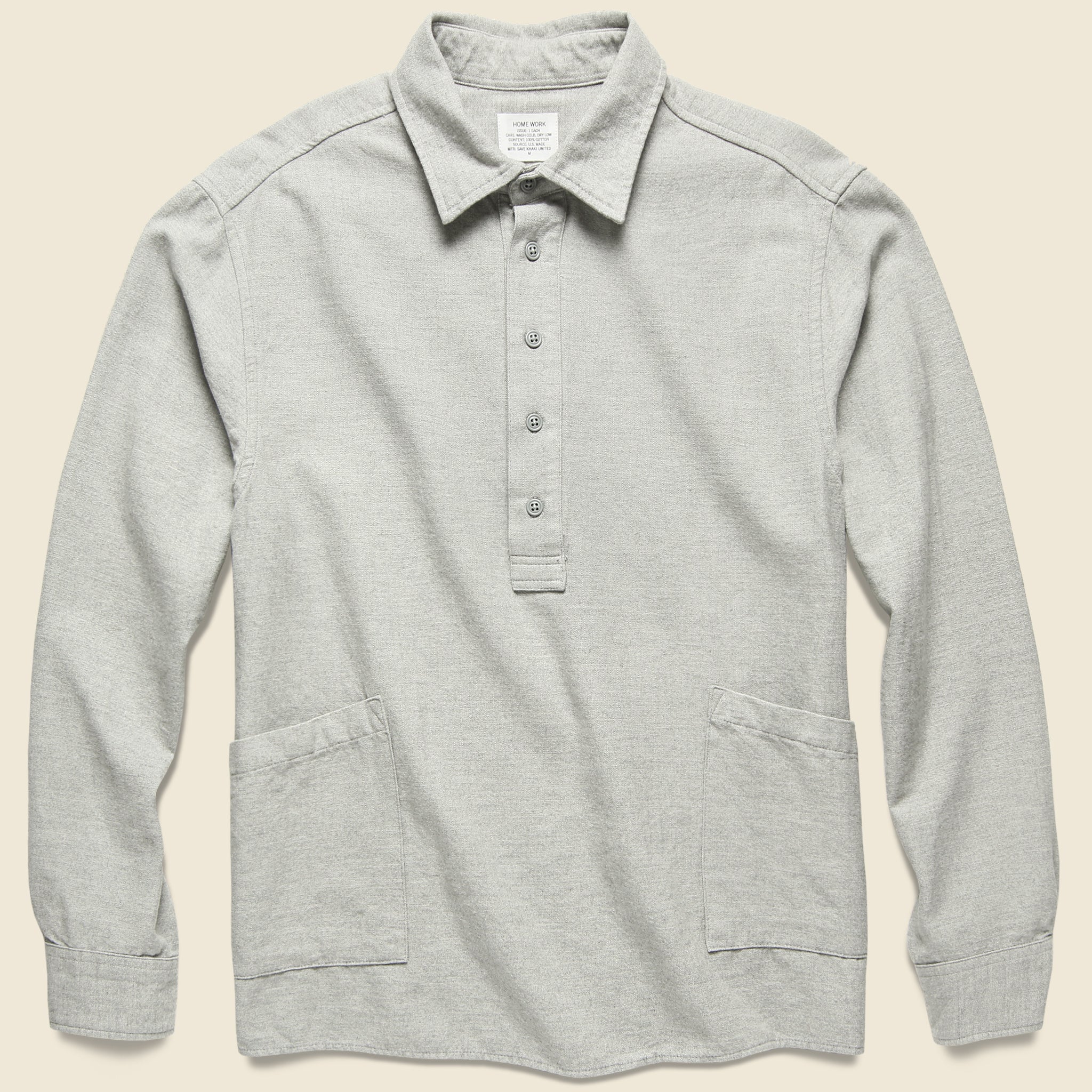 Herringbone Popover - Grey - Save Khaki - STAG Provisions - Tops - L/S Woven - Overshirt
