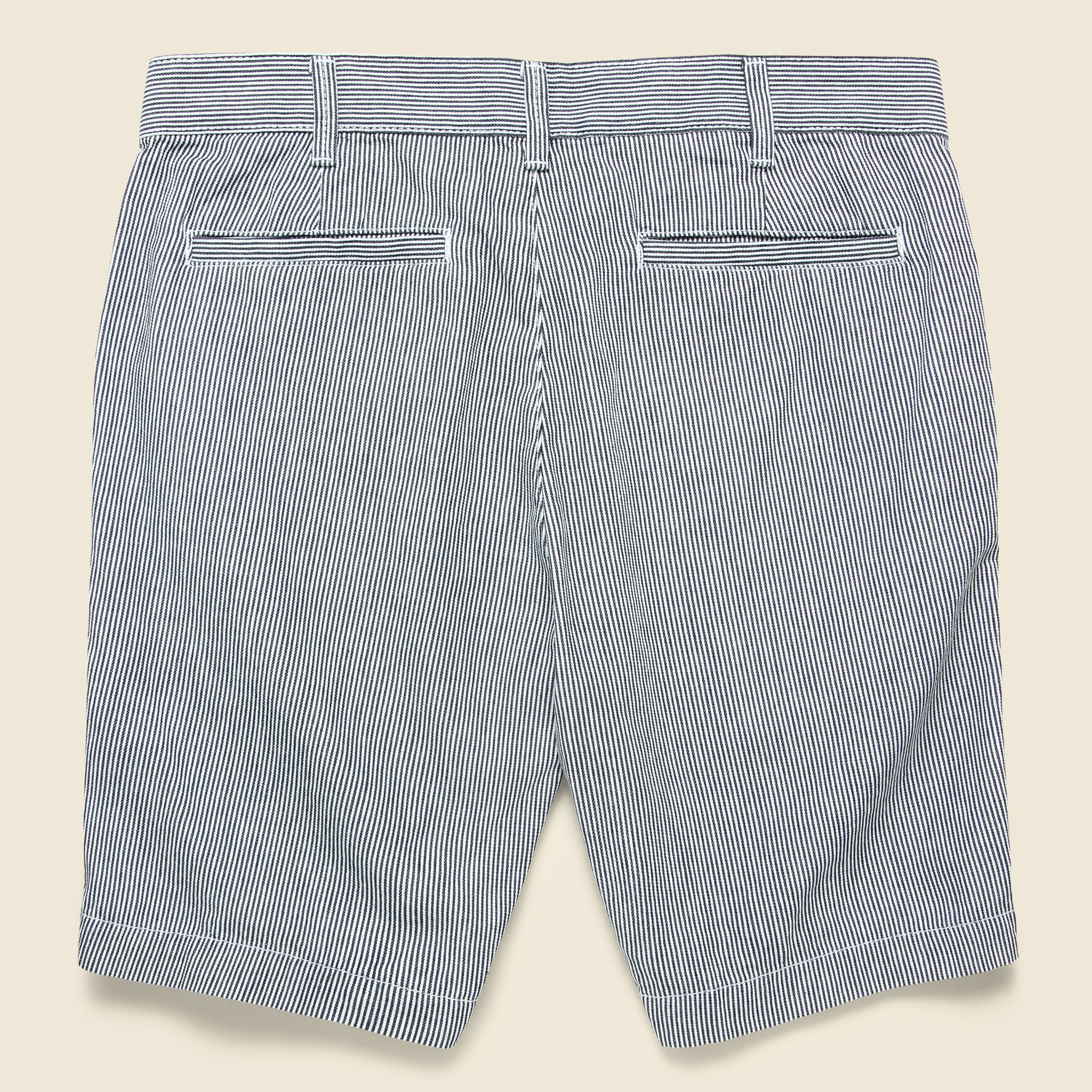 8-inch Twill Bermuda Short - Indigo Ticking Stripe - Save Khaki - STAG Provisions - Shorts - Striped