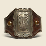 Small Sunburst Scalloped Ketoh - Sterling/Leather - Smith Bros. Trading Co. - STAG Provisions - Accessories - Cuffs