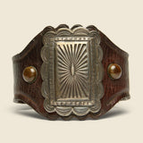 Small Sunburst Scalloped Ketoh - Sterling/Leather - Smith Bros. Trading Co. - STAG Provisions - Accessories - Cuffs