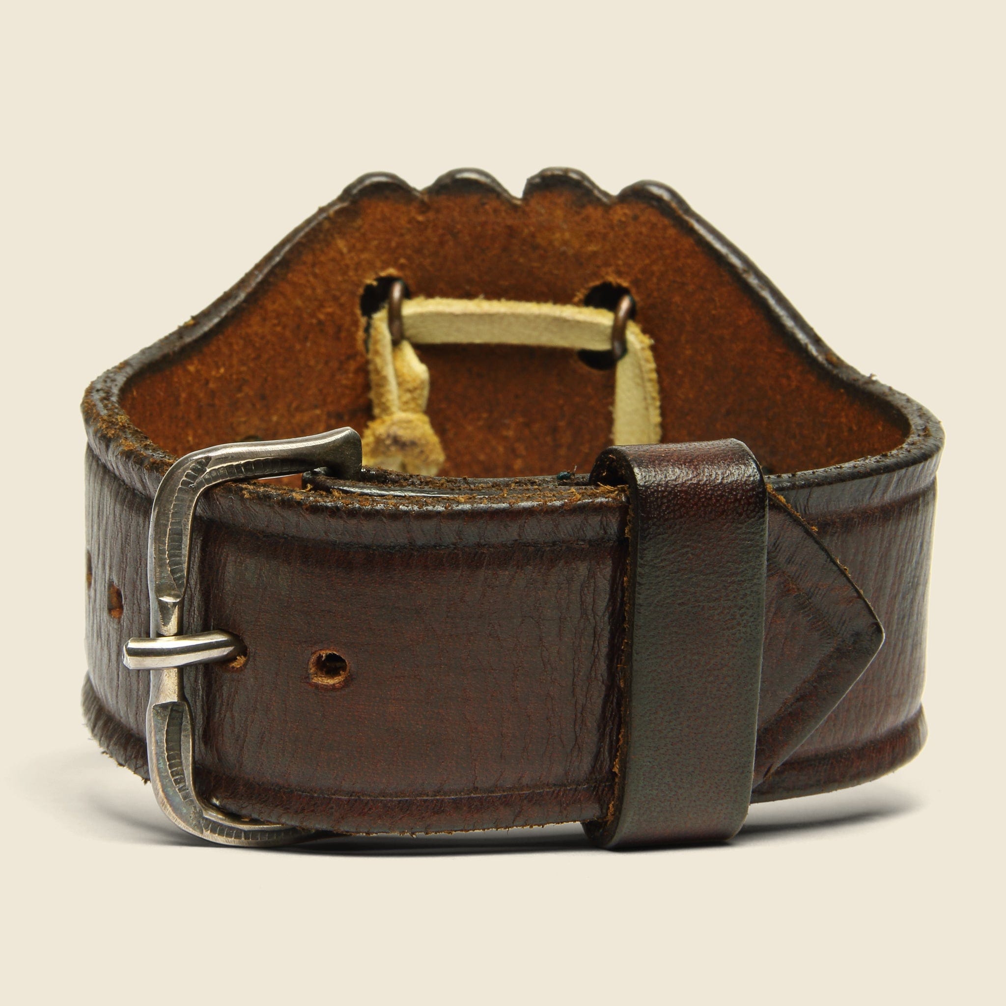Small Sunburst Scalloped Ketoh - Sterling/Leather - Smith Bros. Trading Co. - STAG Provisions - Accessories - Cuffs