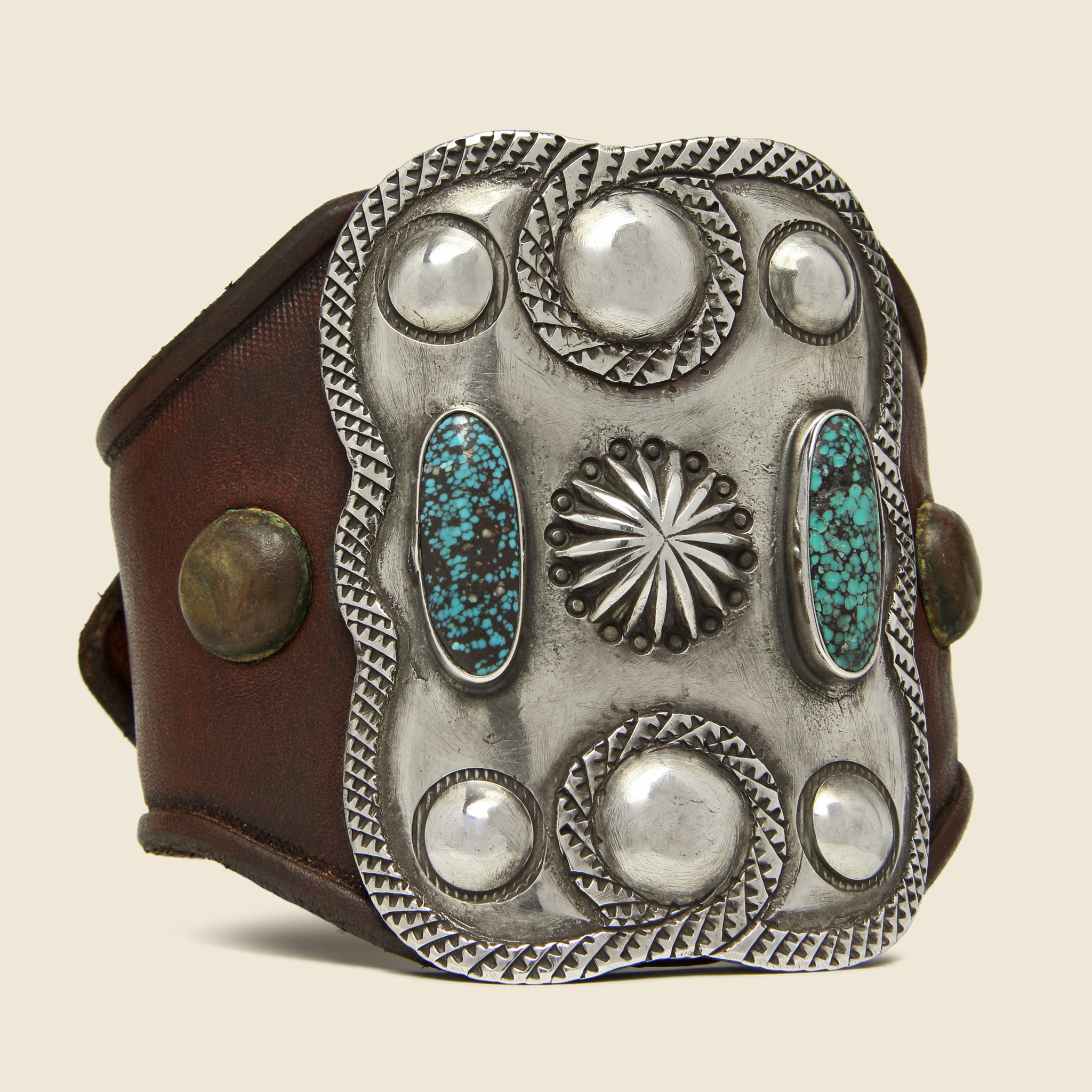 Large Rope Border & Spiderweb Ketoh - Sterling/Turquoise - Smith Bros. Trading Co. - STAG Provisions - One & Done - Accessories & Jewelry