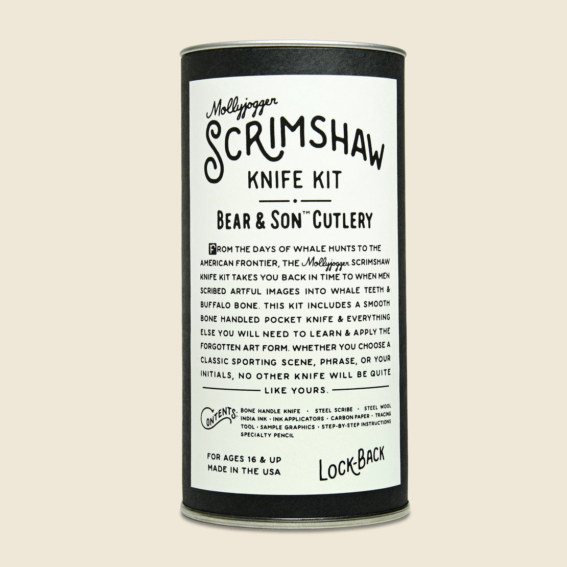 Bear & Son Knife & Scrimshaw Lock-Back Knife Kit - Mollyjogger - STAG Provisions - Home - Kitchen - Housekeeping