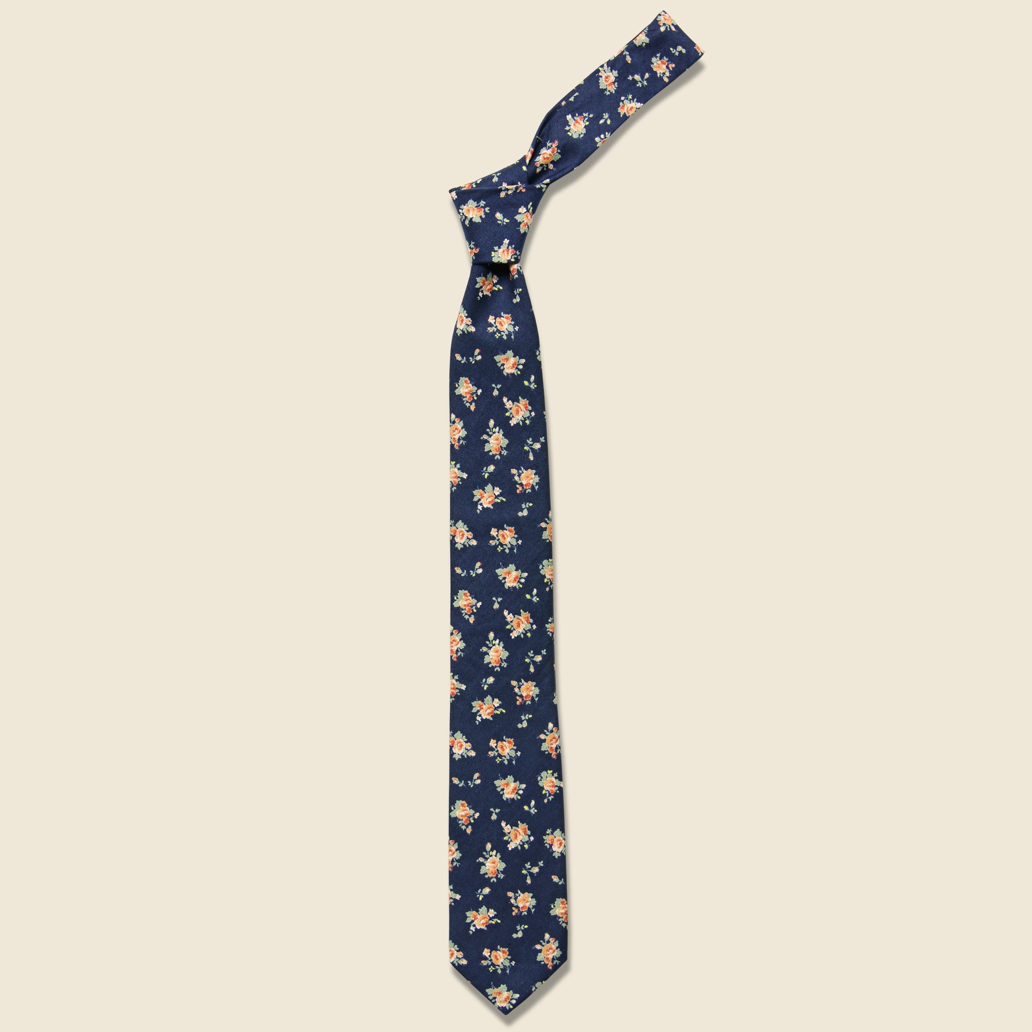 Classic Calico Print Tie - Navy - The Hill-Side - STAG Provisions - Accessories - Ties