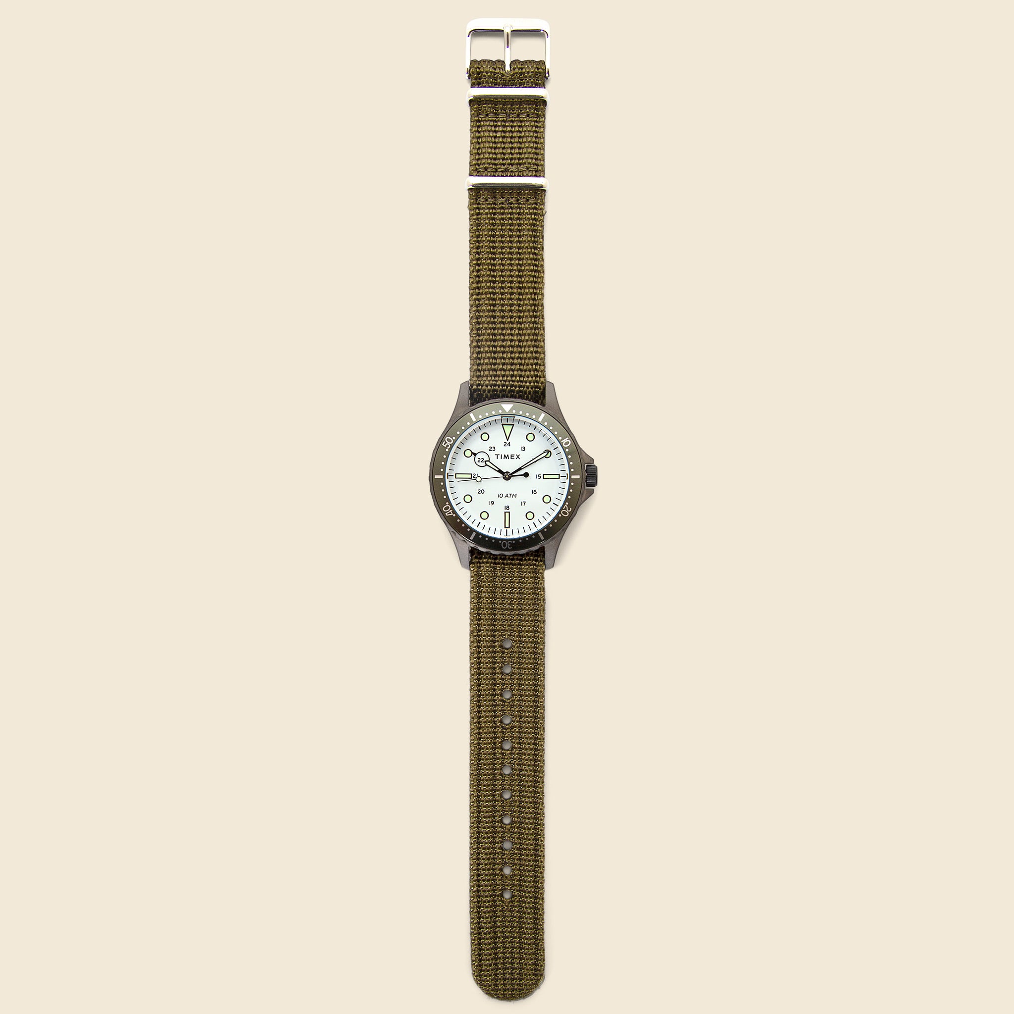 Navi XL Slip-Thru Strap Watch 41mm - Gunmetal/Green/White - Timex - STAG Provisions - Accessories - Watches