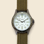 Navi XL Slip-Thru Strap Watch 41mm - Gunmetal/Green/White - Timex - STAG Provisions - Accessories - Watches