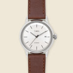 Marlin Automatic Watch 40mm - Silver/Brown Leather - Timex - STAG Provisions - Accessories - Watches
