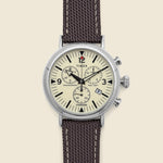 Standard Chronograph Fabric Strap Watch 41mm - Silver/Brown/Cream - Timex - STAG Provisions - Accessories - Watches