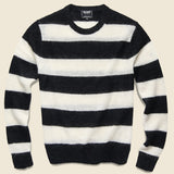 Mohair Rugby Sweater - Black/White - Todd Snyder - STAG Provisions - Tops - Sweater
