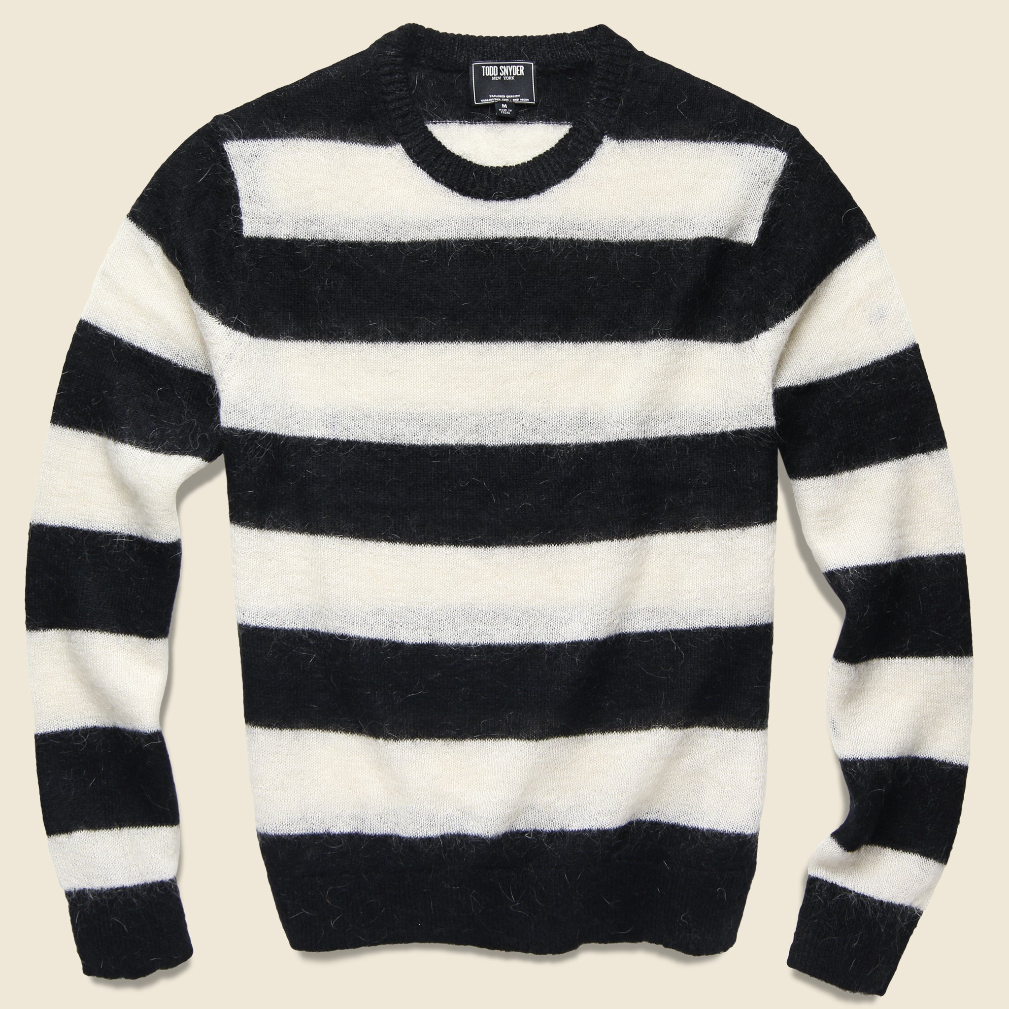 Mohair Rugby Sweater - Black/White - Todd Snyder - STAG Provisions - Tops - Sweater