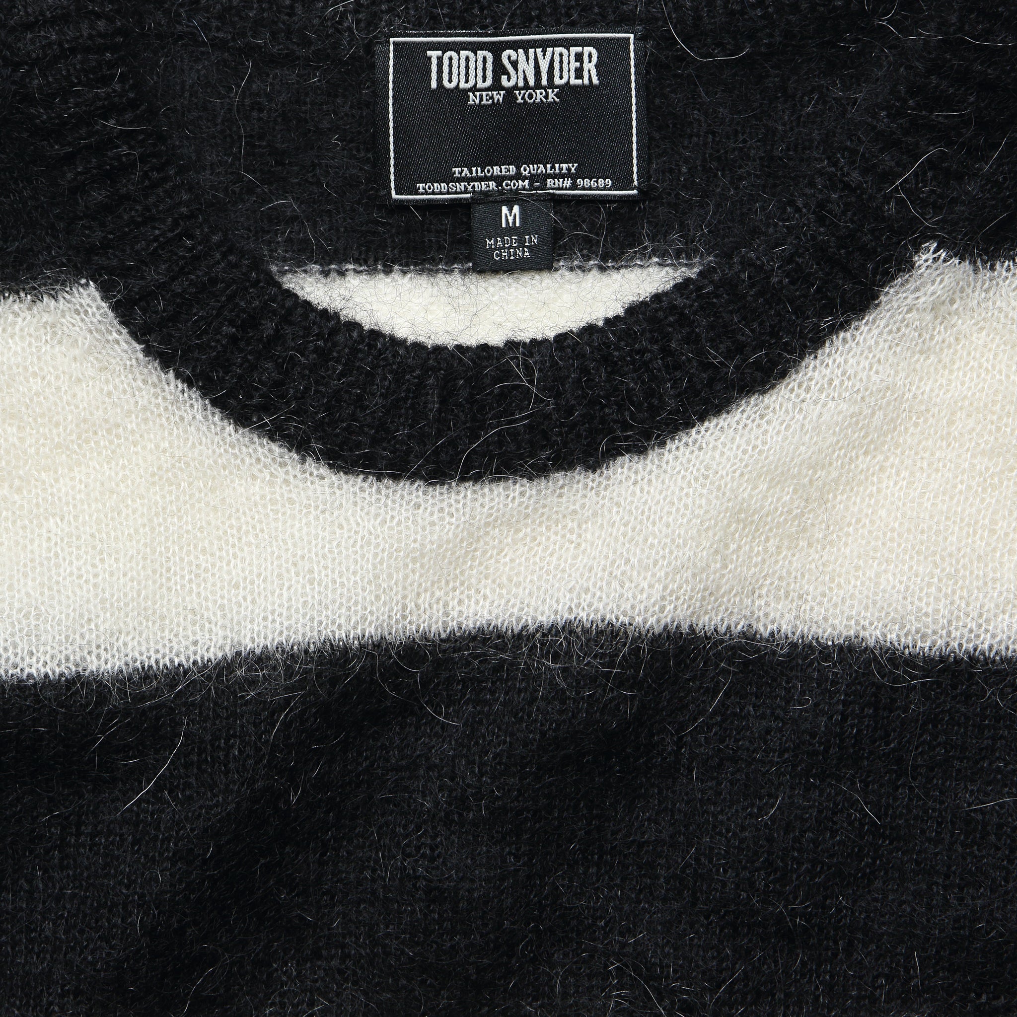 Mohair Rugby Sweater - Black/White - Todd Snyder - STAG Provisions - Tops - Sweater