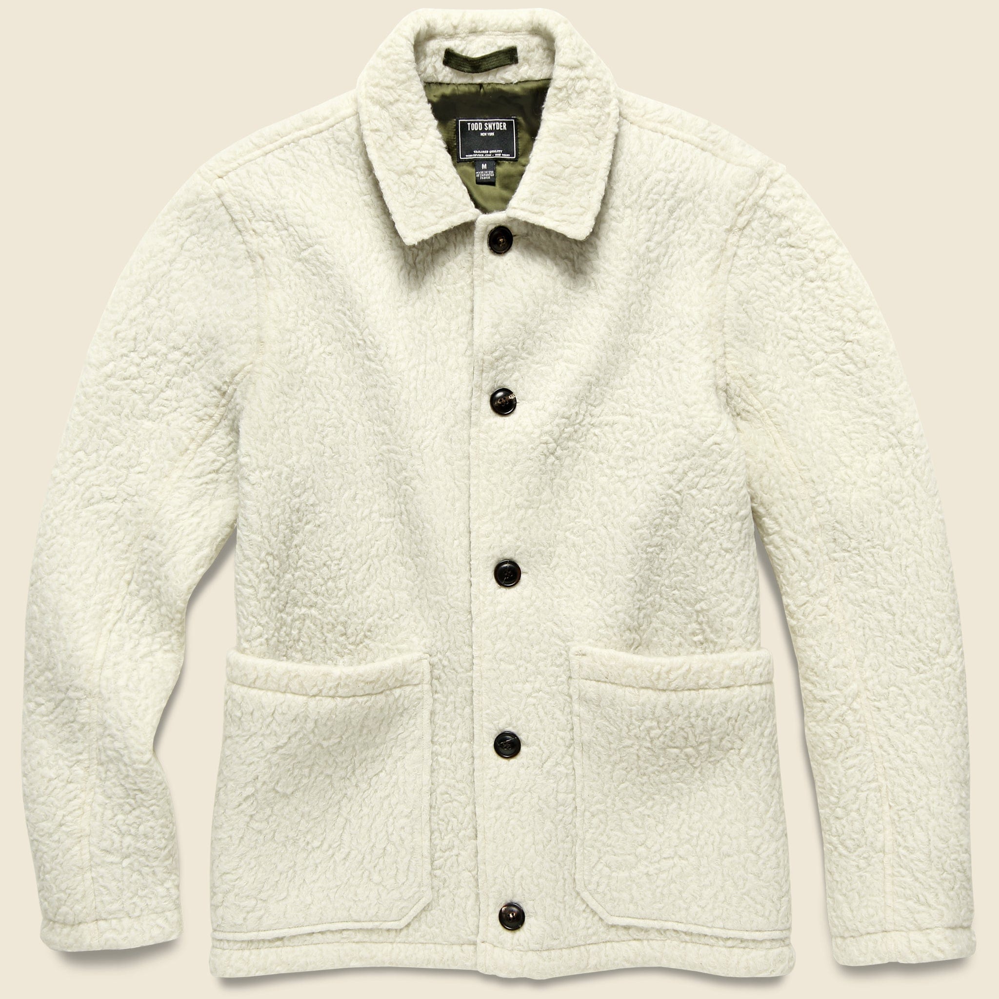 Sherpa Chore Jacket - White - Todd Snyder - STAG Provisions - Outerwear - Coat / Jacket