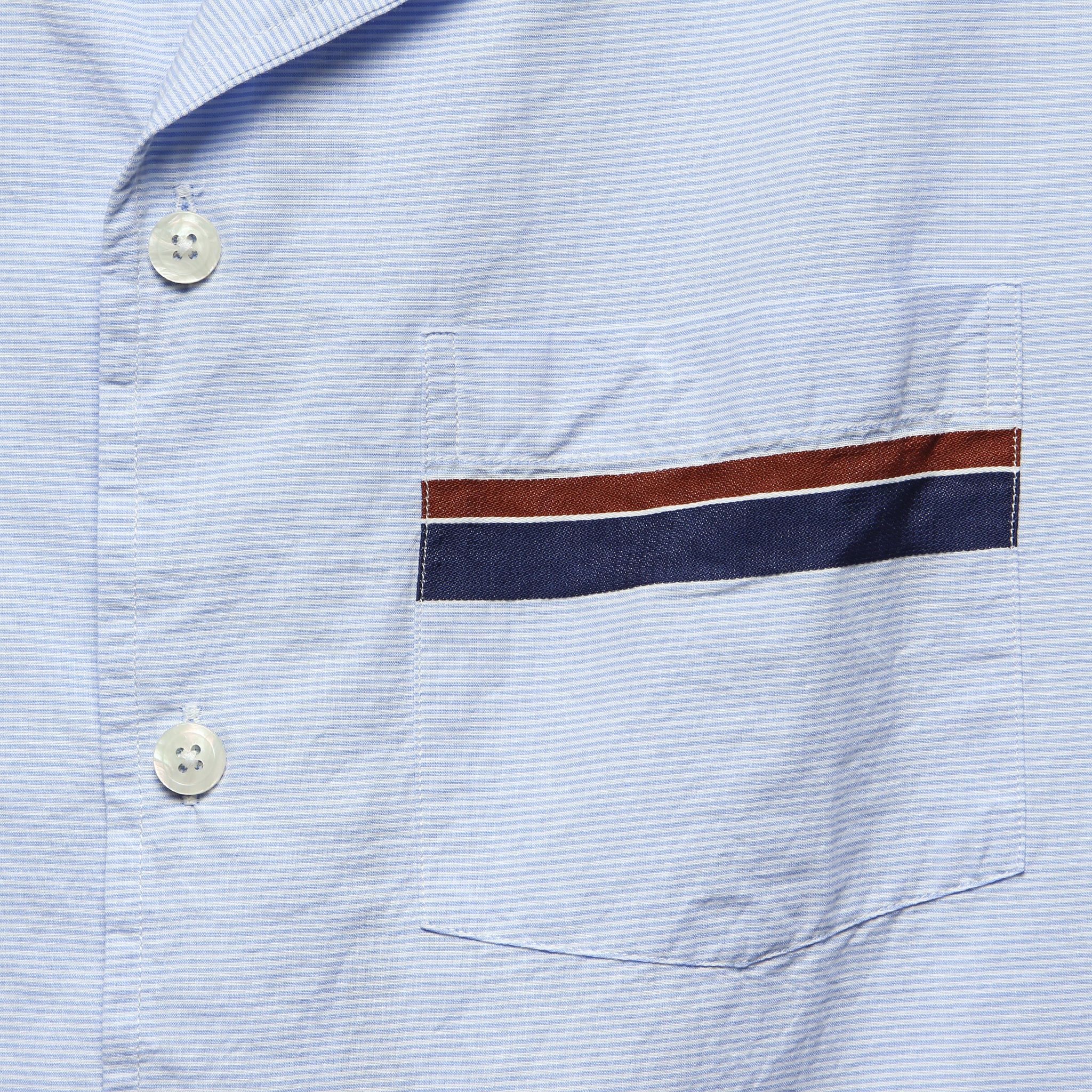 Engineered Stripe Cabana Shirt - Blue - Todd Snyder - STAG Provisions - Tops - S/S Woven - Other Pattern