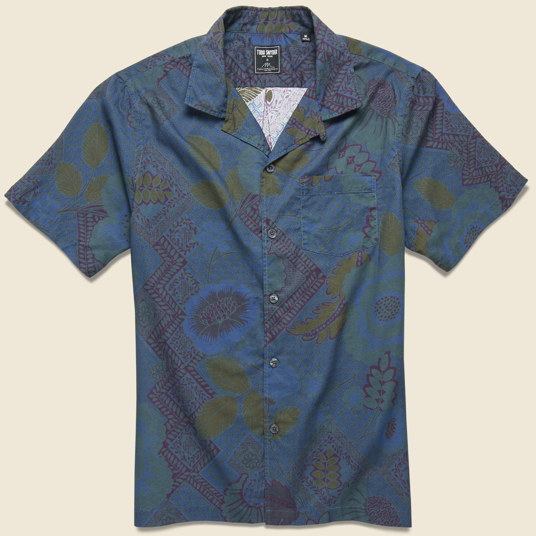 Scarf Print Shirt - Navy - Todd Snyder - STAG Provisions - Tops - S/S Woven - Other Pattern