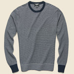Stripe Cotton Crewneck Sweater - Navy - Todd Snyder - STAG Provisions - Tops - Sweater