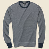 Stripe Cotton Crewneck Sweater - Navy - Todd Snyder - STAG Provisions - Tops - Sweater