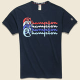 Todd Snyder + Champion - Stacked Champion Tee - Original Navy - Todd Snyder - STAG Provisions - Tops - Graphic Tee