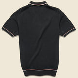 Tipped Button-Down Sweater Polo - Black - Todd Snyder - STAG Provisions - Tops - S/S Knit