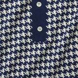 Houndstooth Button-Down Sweater Polo - Navy - Todd Snyder - STAG Provisions - Tops - S/S Knit