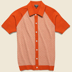 Trippy Button Down Sweater Polo - Orange - Todd Snyder - STAG Provisions - Tops - S/S Knit