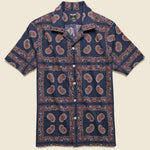 Bandana Camp Shirt - Navy - Todd Snyder - STAG Provisions - Tops - S/S Woven - Other Pattern
