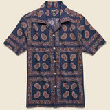 Bandana Camp Shirt - Navy - Todd Snyder - STAG Provisions - Tops - S/S Woven - Other Pattern