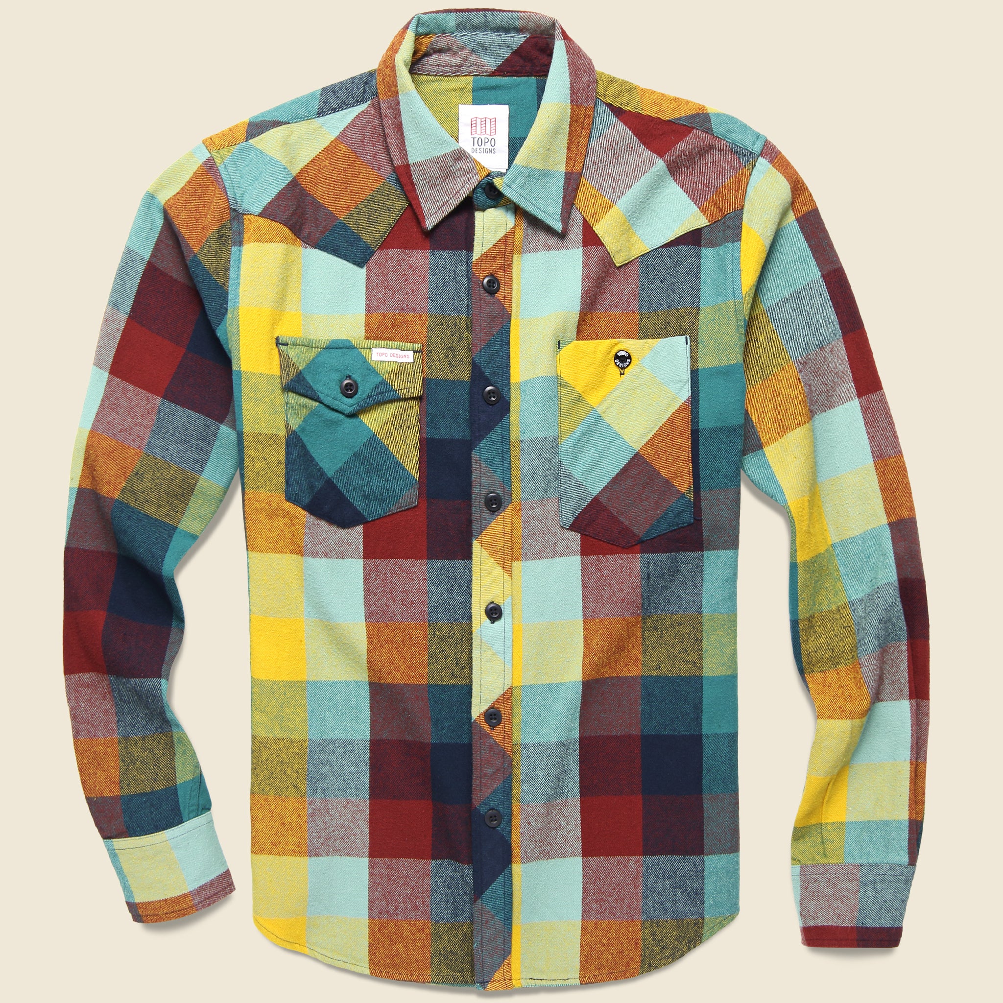 Plaid Workshirt - Mustard/Glacier - Topo Designs - STAG Provisions - Tops - L/S Woven - Plaid